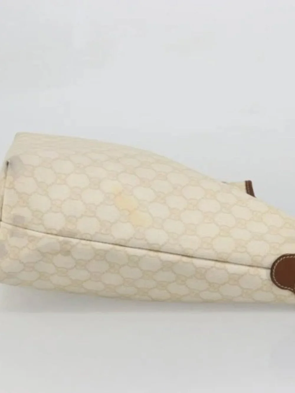 GUCCI GG Supreme Tote Bag PVC Ivory Gold 189896 Auth BAZ627